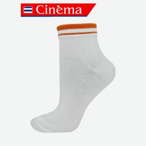 Носки женские Cinema 107-1-30ЛС белый оранжевый, размер 25