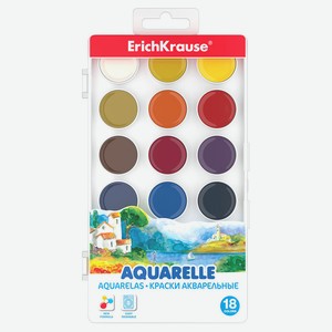 Краски акварельные ErichKrause, 18 цветов