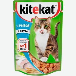 Влажный корм для кошек Kitekat с сочными кусочками рыбы в соусе 85