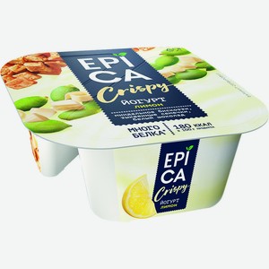 Йогурт Epica Crispy с семенами тыквы, лимоном и печеньем бискотти 8,6%, 140 г