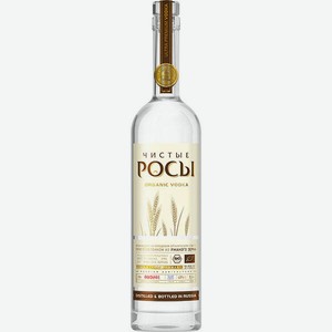 Водка Чистые росы Organic Vodka, из ржаного зерна, алк. 40%, 0,5 л