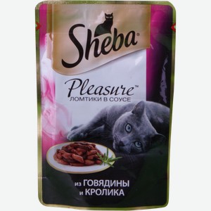 Корм для кошек Sheba Pleasure влажный с говядиной и кроликом, 85 г
