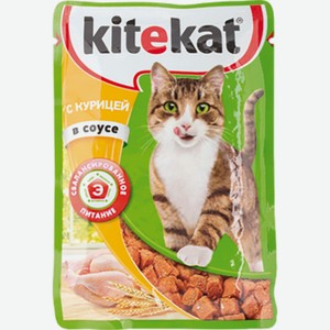 Корм для кошек Kitekat влажный с курицей в соусе, 85 г