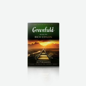 Чай черный Greenfield Rich Ceylon байховый пирамидки, 20х2 г