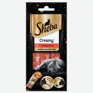 Крем-лакомство для кошек Sheba Creamy с говядиной, 3х12 г