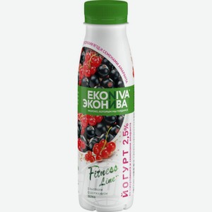 Йогурт питьевой ЭкоНива Fitness Line со смородиной и семенами амаранта 2,5%, 300 г