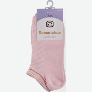 Носки женские Брестские укороченные Active с полосками цвет: розовый размер: 38-39