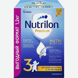 Детское молочко сухое быстрорастворимое Nutrilon Premium 3 с 12 месяцев, 1,2 кг