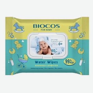 Салфетки влаж.дет.BioCos Water Wipes 80шт с клапаном