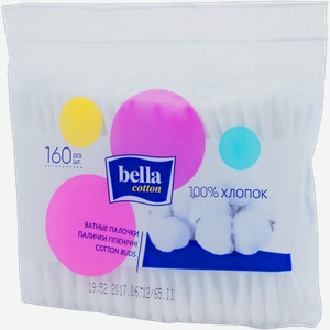 Ватные палочки Bella Cotton, 160 шт, шт