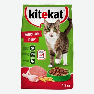 Сухой корм Kitekat Мясной пир с говядиной и птицей для взрослых кошек 1,9 кг
