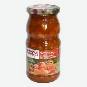 Фасоль Еко с овощами по-итальянски в томатном соусе, 510 г