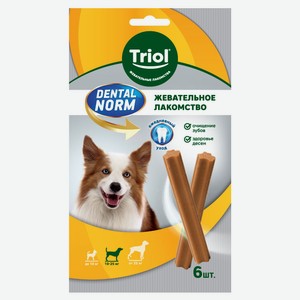 Лакомство для собак Triol Dental norm палочки жевательные 6 шт, 150 г