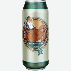 Пиво Stammgast Lager светлое фильтрованное пастеризованное 5% 500мл