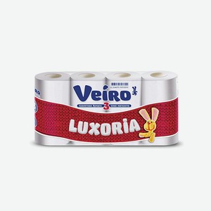 Туалетная бумага 3-слойная  VEIRO Luxoria , 8 шт