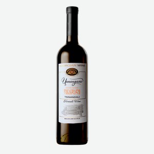 Вино  Цинандали  выдержанное сортовое белое сухое 0,75л 10,5-13% ОРНАМЕНТ