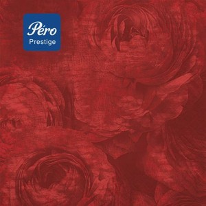 Салфетки бумажные Pero Prestige 3-слойные Красный бархат 33х33см 20шт