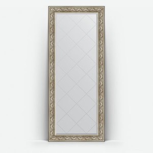 Зеркало напольное с гравировкой в багетной раме Evoform барокко серебро 106 мм 85x205 см