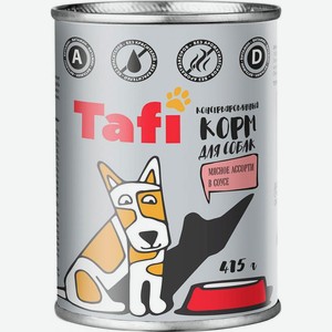 Влажный корм для собак Tafi Мясное ассорти 415г