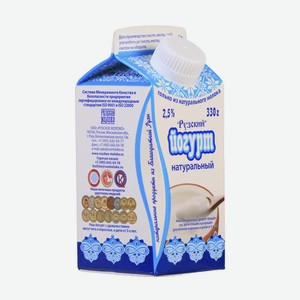 Йогурт Рузский натуральный 2,5%, 330 г