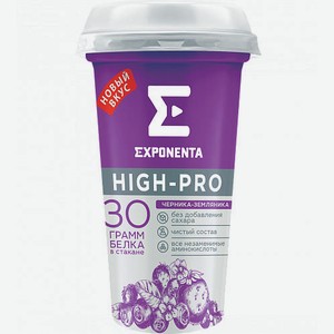 Кисломолочный напиток Exponenta со вкусом черника-земляника 0%, 250 г