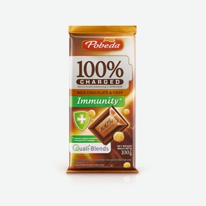 Шоколад Победа вкуса Charged Immunity, молочный с криспом, 100 г