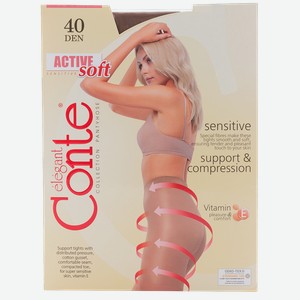 Колготки Conte Active Soft бронзовые, размер 3, 40 den, шт