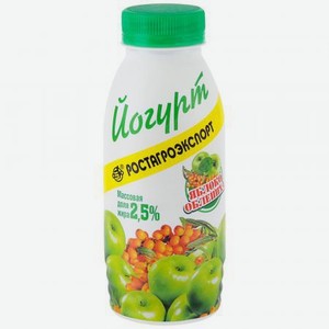 Йогурт питьевой РостАгроЭкспорт Яблоко и облепиха 2,5%, 290 г