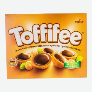 Конфеты Toffifee Лесной орех в мягкой карамели с кремовой нугой и шоколадом, 250 г