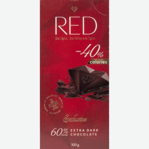Шоколад Red Экстра темный со сниженной калорийностью, 100 г