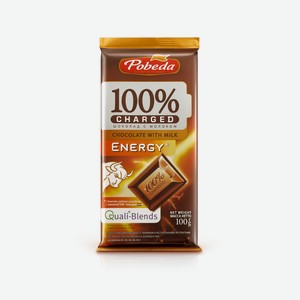 Шоколад Победа вкуса Charged Energy, с молоком, 100 г