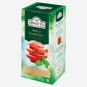 Чай черный Ahmad Tea Эппл Рапсоди с ароматом яблока и мяты в пакетиках, 25х1,5 г