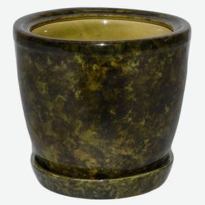 Горшок керамический Кедр зеленый с поддоном Ø19х20 см, 3 л