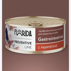 Florida Preventive Line консервы gastrointestinal для кошек  Поддержание здоровья пищеварительной системы  с перепёлкой (100 г)