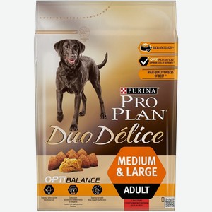 Purina Pro Plan для взрослых собак средних и крупных пород, с высоким содержанием говядины (2,5 кг)