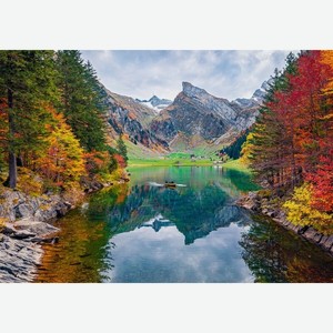 Картина по номерам 40х50 см Красочный осенний вид на лесную реку и горы ХК-6220