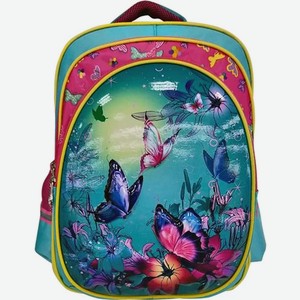 Рюкзак школьный Lamark SB2049  Бабочки на голубом , 41х32х24 см
