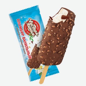 Мороженое Чистая Линия Эскимо Пломбир ванильный в шоколадной глазури, 80 г