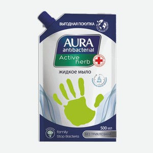 Жидкое мыло с антибактериальным эффектом AURA Antibacterial Active Herb Чайное дерево флакондозатор 500мл
