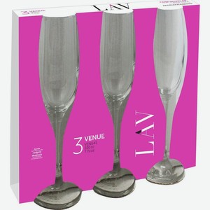 Набор бокалов для шампанского Lav Venue, стекло, 220 мл х 3 шт, шт