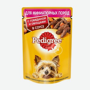 Корм для собак Pedigree влажный с говядиной для взрослых собак мелких пород, 85 г