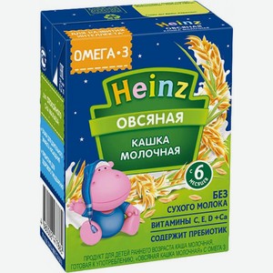 Каша Heinz овсяная молочная с омега 3 200мл