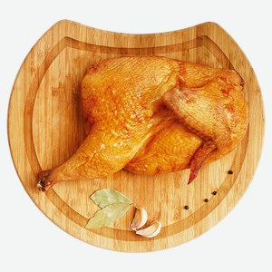 Полутушки цыплят копчено-вареные охлажденные, вакуумный пакет, вес