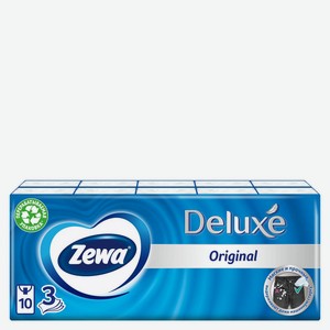 Платочки носовые Zewa Deluxe, 3 слоя, 10х10 шт, шт
