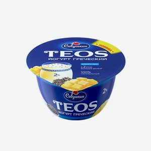 Йогурт греческий Teos Манго и чиа 2%, 140 г