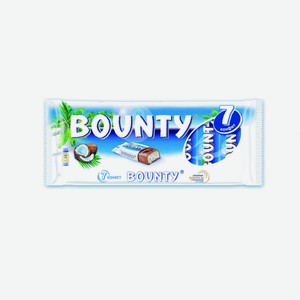 Шоколадный батончик Bounty, мультипак, 7х27,5 г