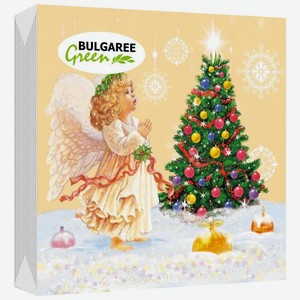 Салфетки бумажные Bulgaree Green Рождественский ангел, 2 слоя, 24х24 см, 50 шт, шт