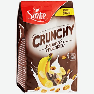 Сухой завтрак Sante Crunchy с бананом и шоколадом, 350 г