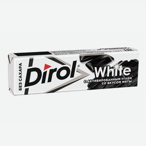Dirol White - Жевательная резинка без сахара с углем растительным и вкусом мяты, 13.6г