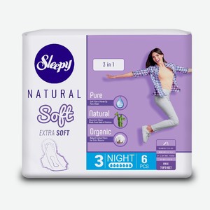 Гигиенические прокладки Sleepy Natural SOFT Standart Night 320 мм, 6 шт